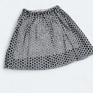 J. Crew Cotton Embroidered Open Polks dot Skirt over blush pink lining Size 6